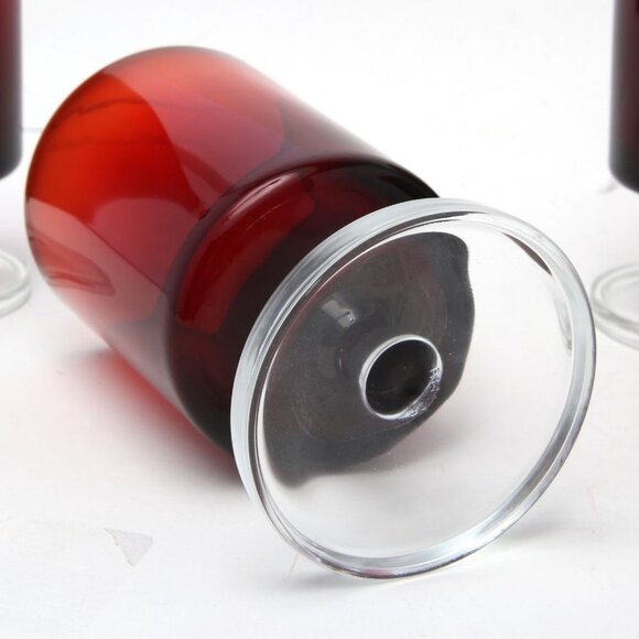 Vintage 70s Cristal D'Arques of France Cavalier Wine Goblets Glasses Ruby Red x5 - Picture 7 of 13